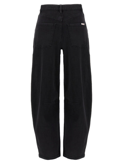 Self-Portrait Black Barrel Leg Jeans