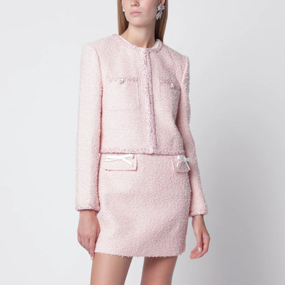 Self-Portrait SELF PORTRAIT Pink bouclé jacket