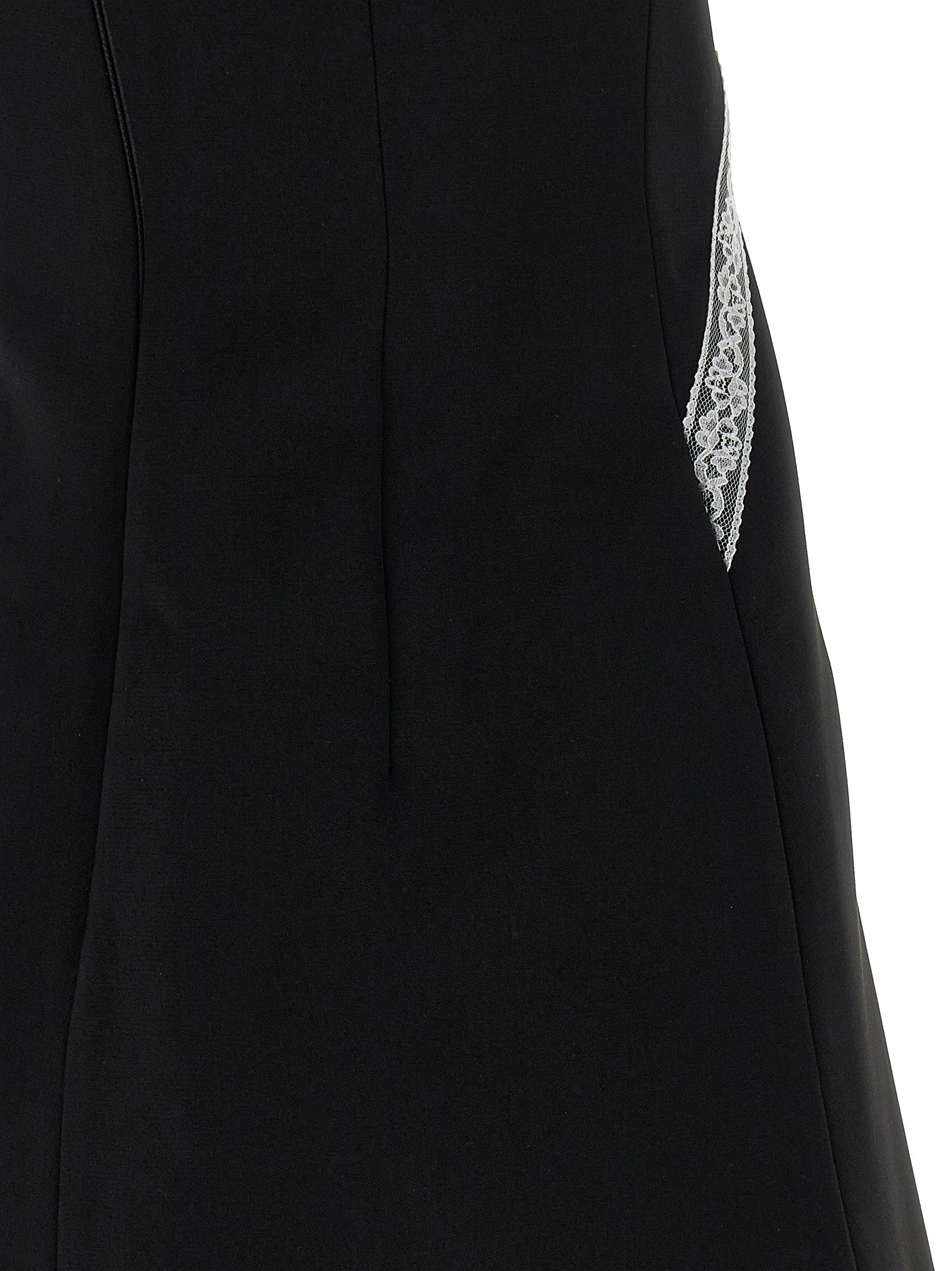 Self-Portrait Black Crêpe Bow Lace Mini Dress
