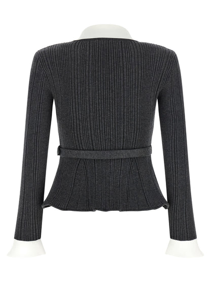 Self-Portrait Ribbed Cardigan