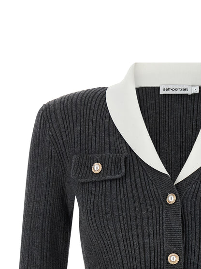 Self-Portrait Ribbed Cardigan