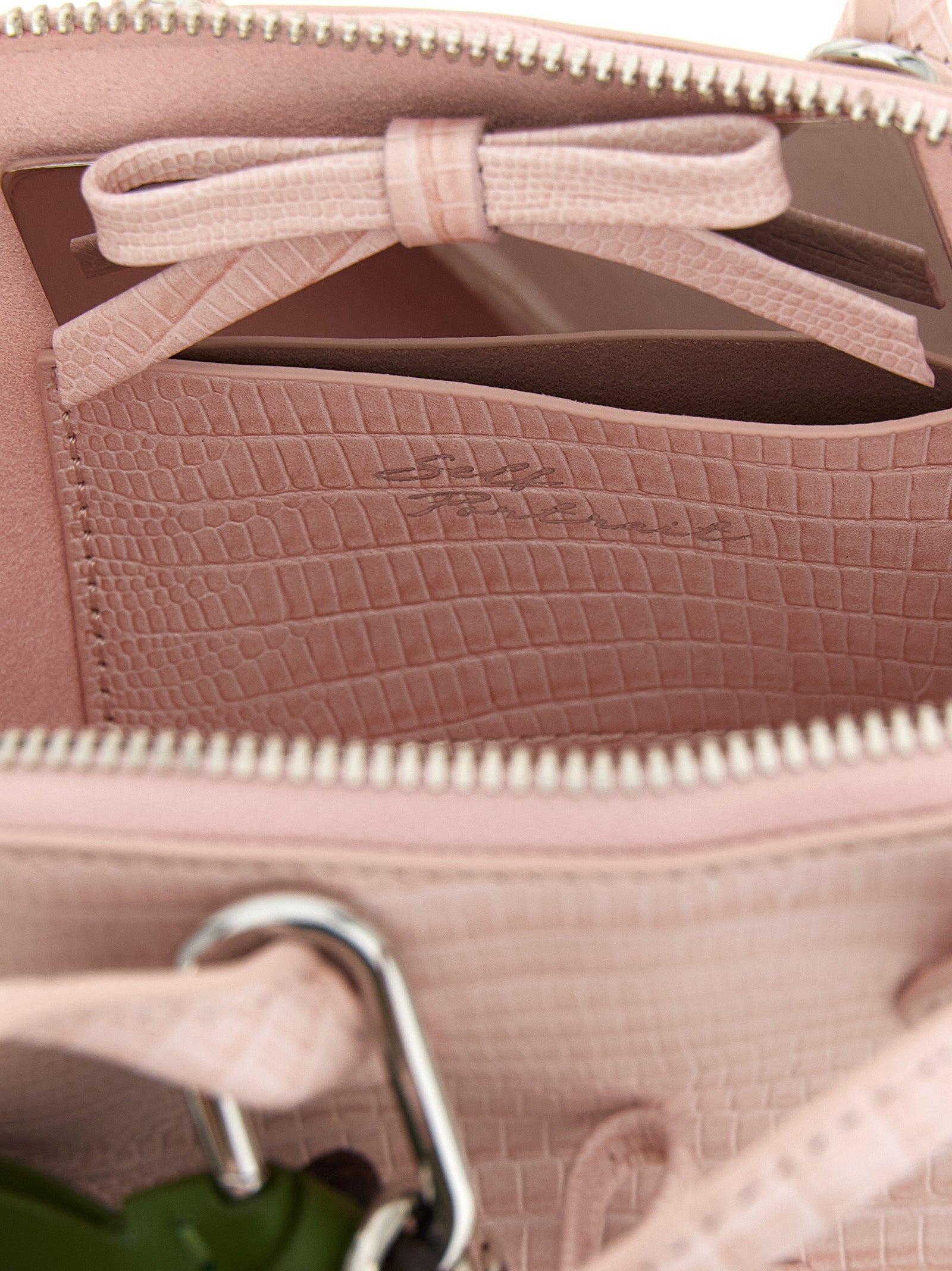 Self-Portrait Embossed Leather Handbag