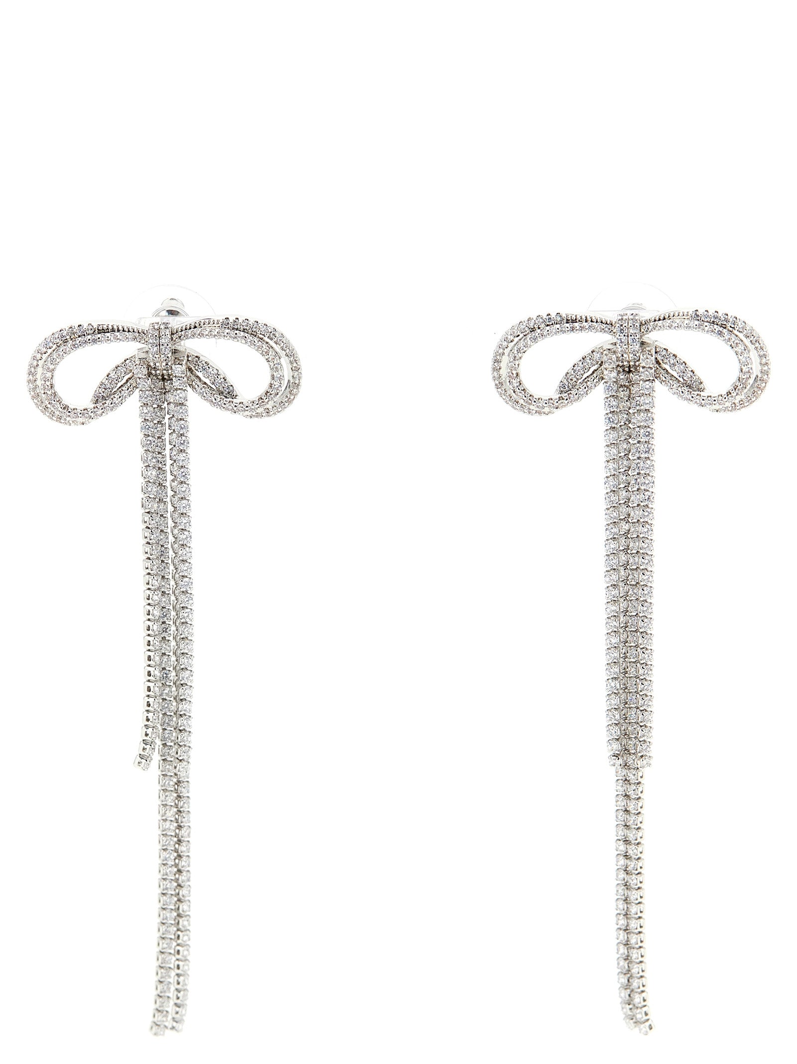 Self-Portrait Double Crystal Bow Earrings
