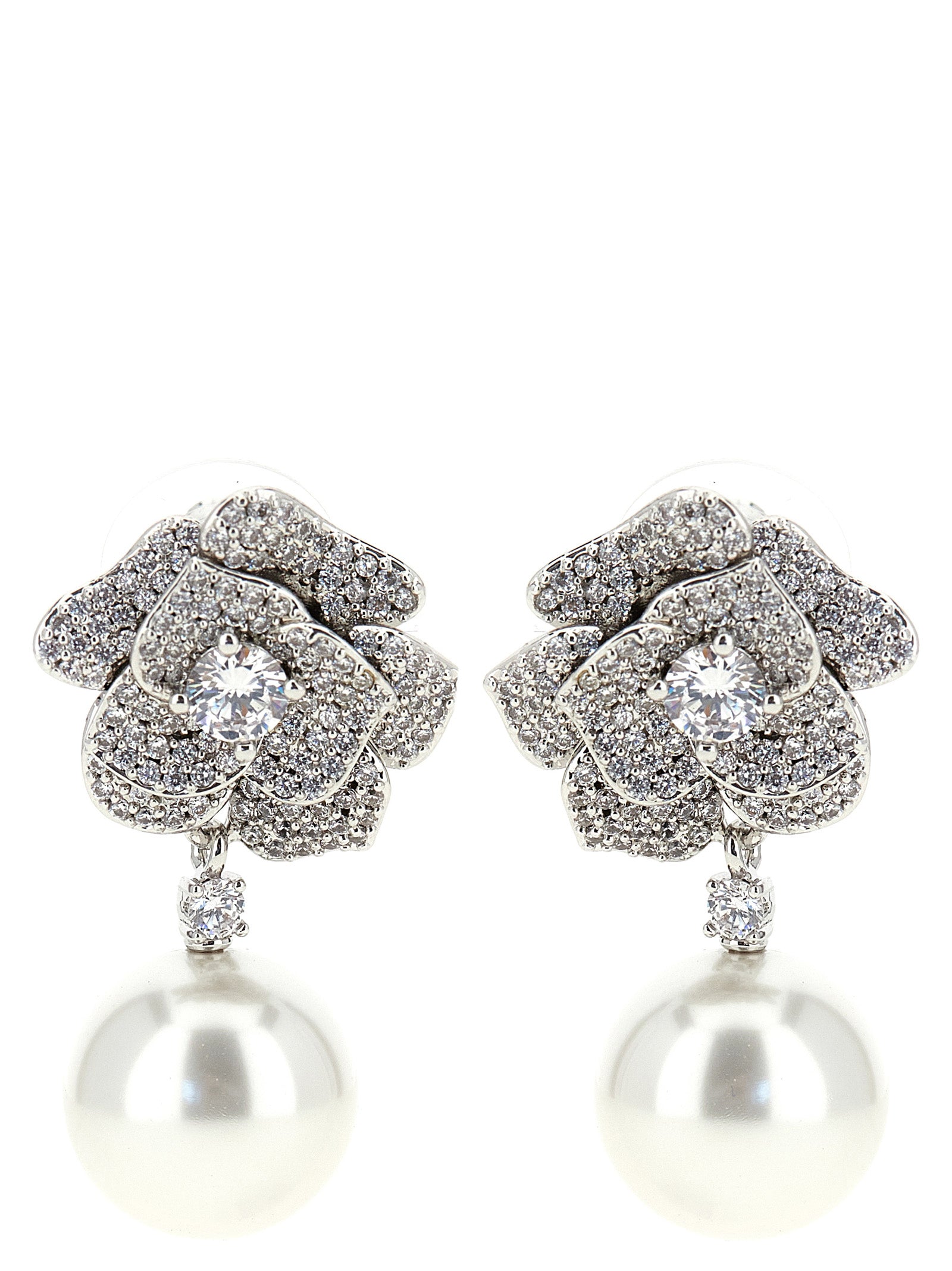 Self-Portrait Mini Crystal Flower Pearl Earrings