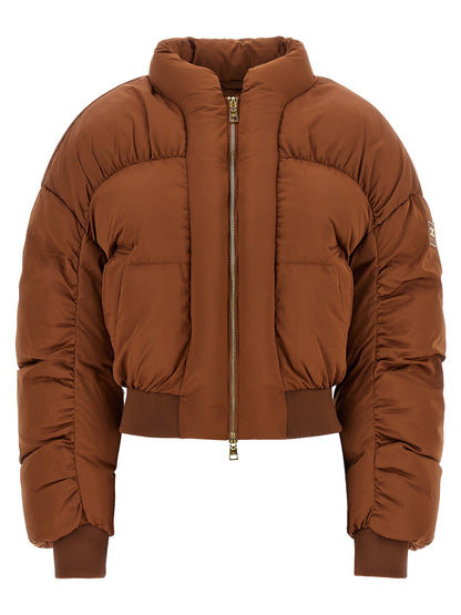 Elisabetta Franchi Down Jacket With Curled Sleeves