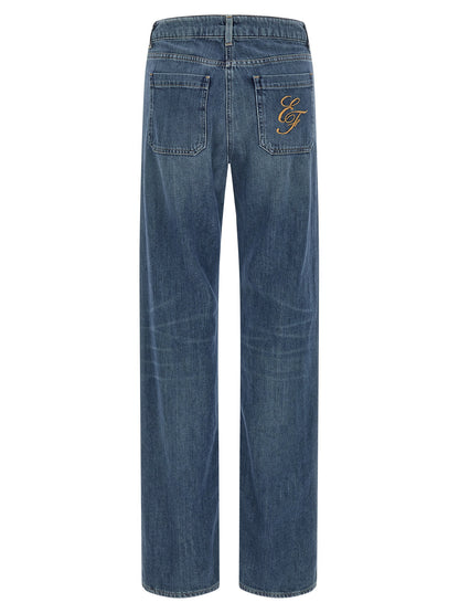 Elisabetta Franchi Logo Embroidery Jeans