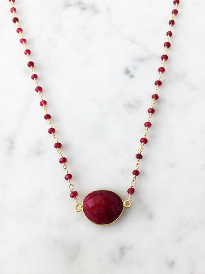 Mrs. Parker Endless Summer Ruby Necklace in Gold