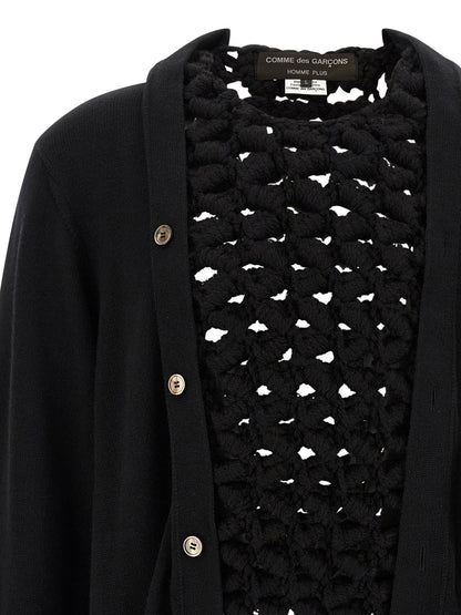 Comme Des Garçons Homme Plus Woven Insert Cardigan