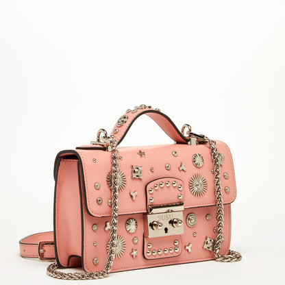 The Hollywood Leather Crossbody Bag Pale Pink