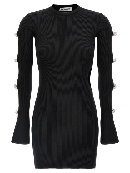 Mach & Mach Cut-out Crystal Bow Dress