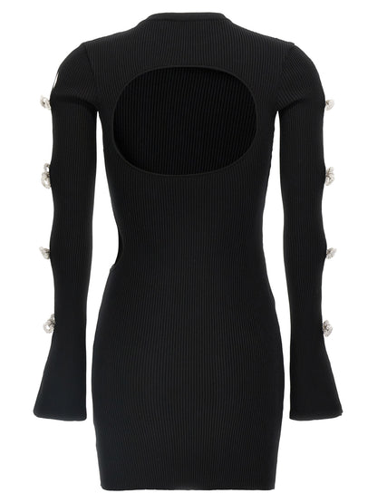 Mach & Mach Cut-out Crystal Bow Dress