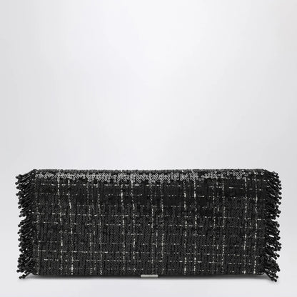 ROGER VIVIER Black Pilgrim clutch bag with micro sequins