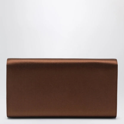 ROGER VIVIER Efflorescence Clutch in satin Cacao