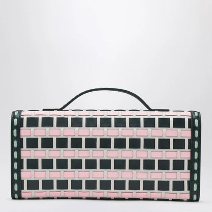 ROGER VIVIER Belle Vivier ice/pink/navy blue clutch bag