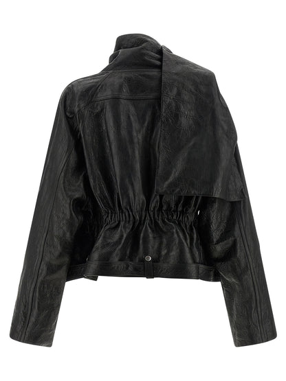 Rick Owens Cropped Scarf Flight Jacket