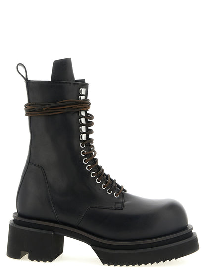 Rick Owens Lace Up Bogun Combat Boots