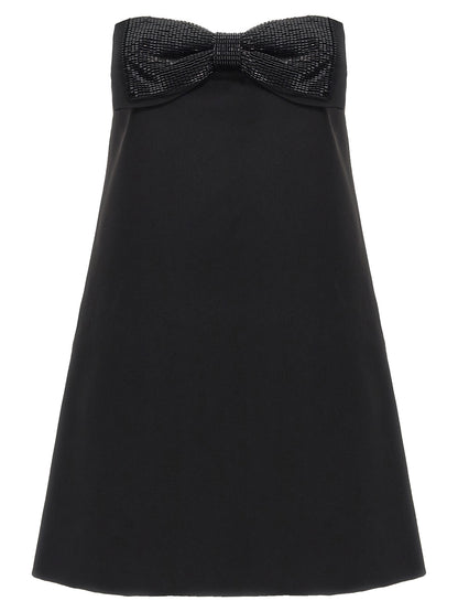Self-Portrait Black Crepe Bandeau Mini Dress