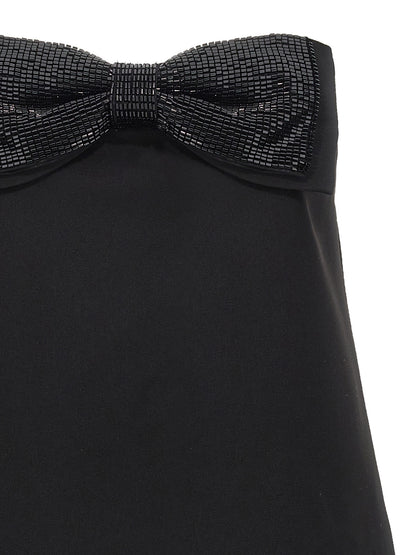 Self-Portrait Black Crepe Bandeau Mini Dress