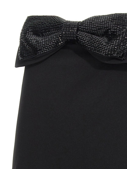 Self-Portrait Black Crepe Bandeau Mini Dress