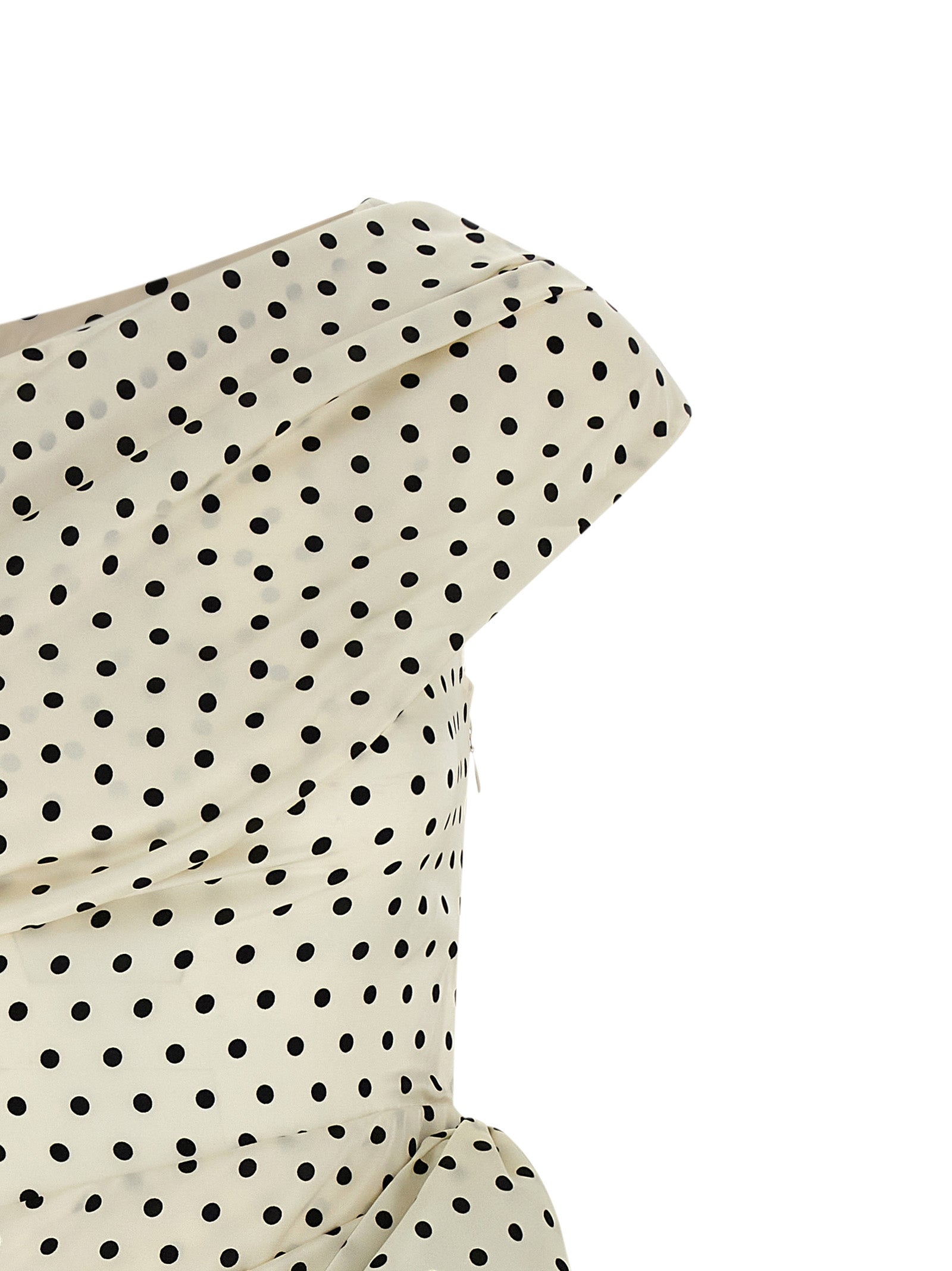 Self-Portrait Polka Dot Satin Tie Side Mini Dress