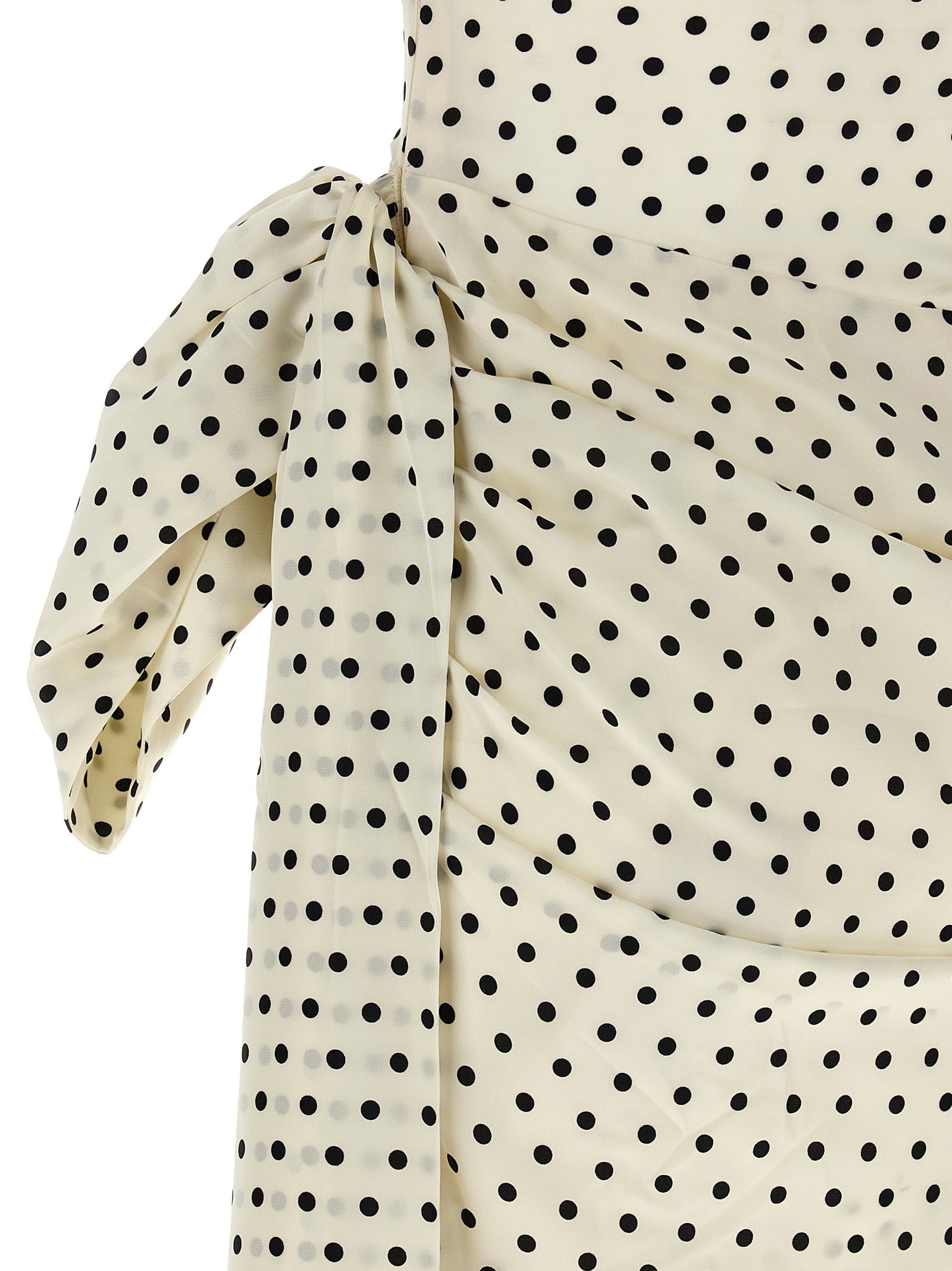 Self-Portrait Polka Dot Satin Tie Side Mini Dress
