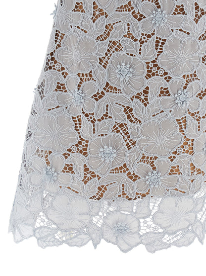 Self-Portrait Blue Guipure Lace Mini Dress