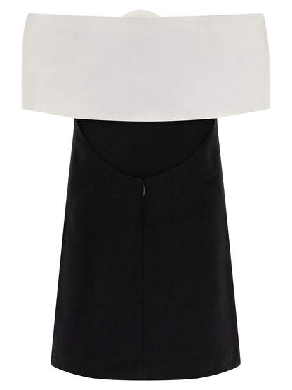 Self-Portrait Black Crêpe Flower Mini Dress