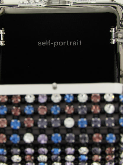 Self-Portrait Multi Crystal Chainmail Handbag