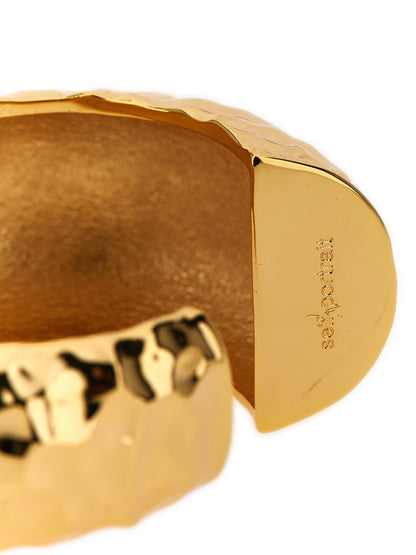 Self-Portrait Hammered Gold Cuff Bracelet