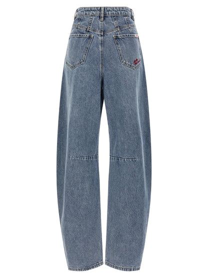 Self-Portrait Blue Barrel Leg Jeans