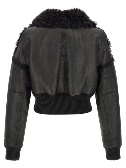 Rick Owens Flight Jkt Cropped Bomber Jacket