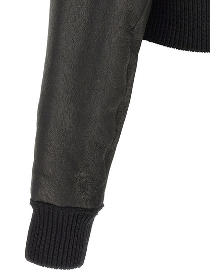 Rick Owens Flight Jkt Cropped Bomber Jacket