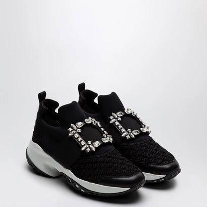 ROGER VIVIER Black Viv Run strass buckle sneakers