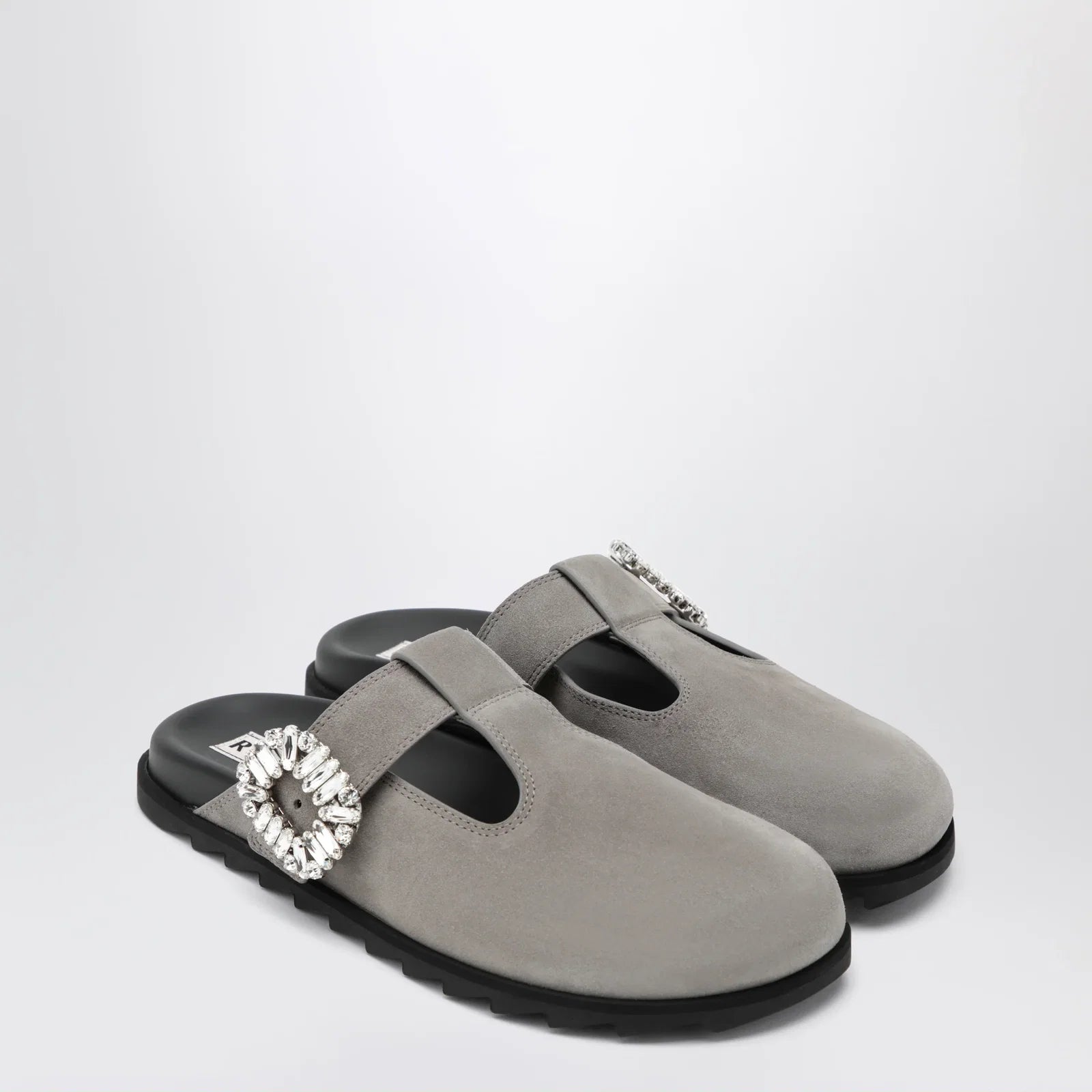 ROGER VIVIER Slidy Viv Mules in suede clay-coloured