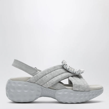 ROGER VIVIER Viv' Run slingback sandals grey with crystals
