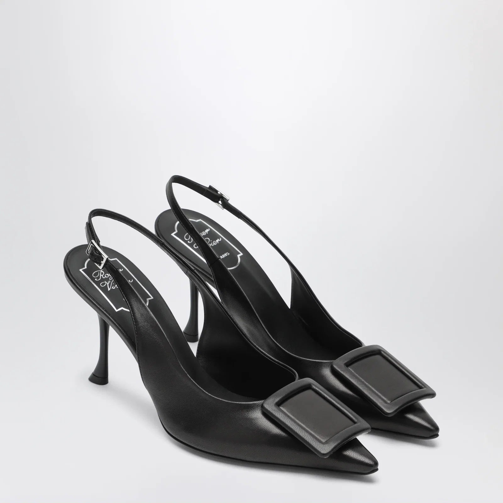 ROGER VIVIER Viv in the City' nappa leather slingbacks black