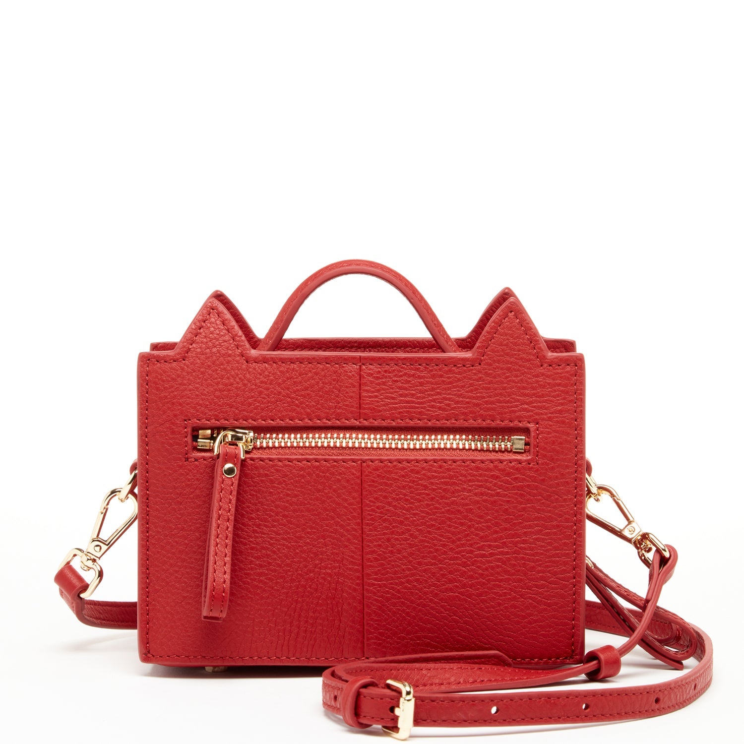 Leather Cat Bag Red Crossbody