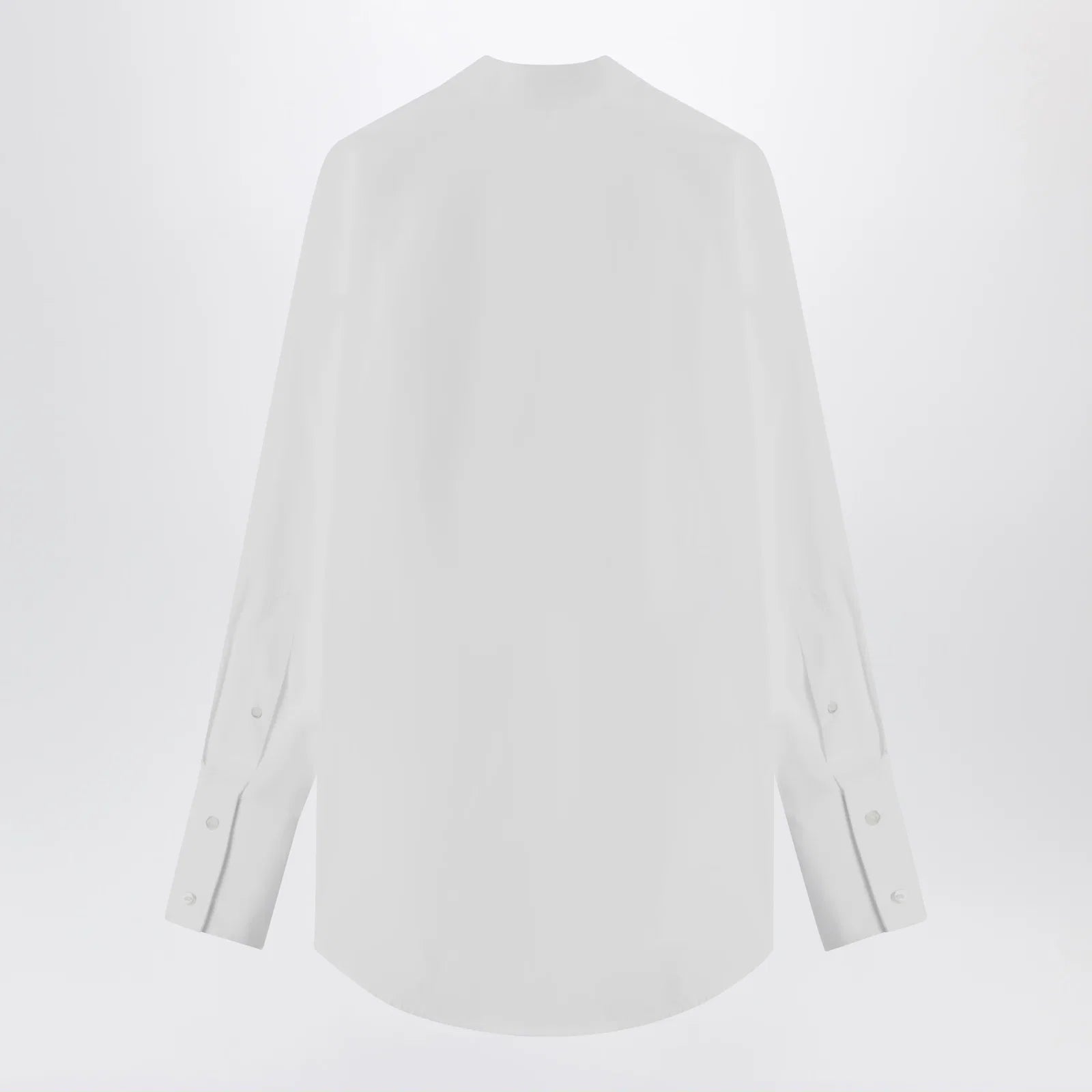 Maison Margiela Deep V-neck cotton poplin shirt in white