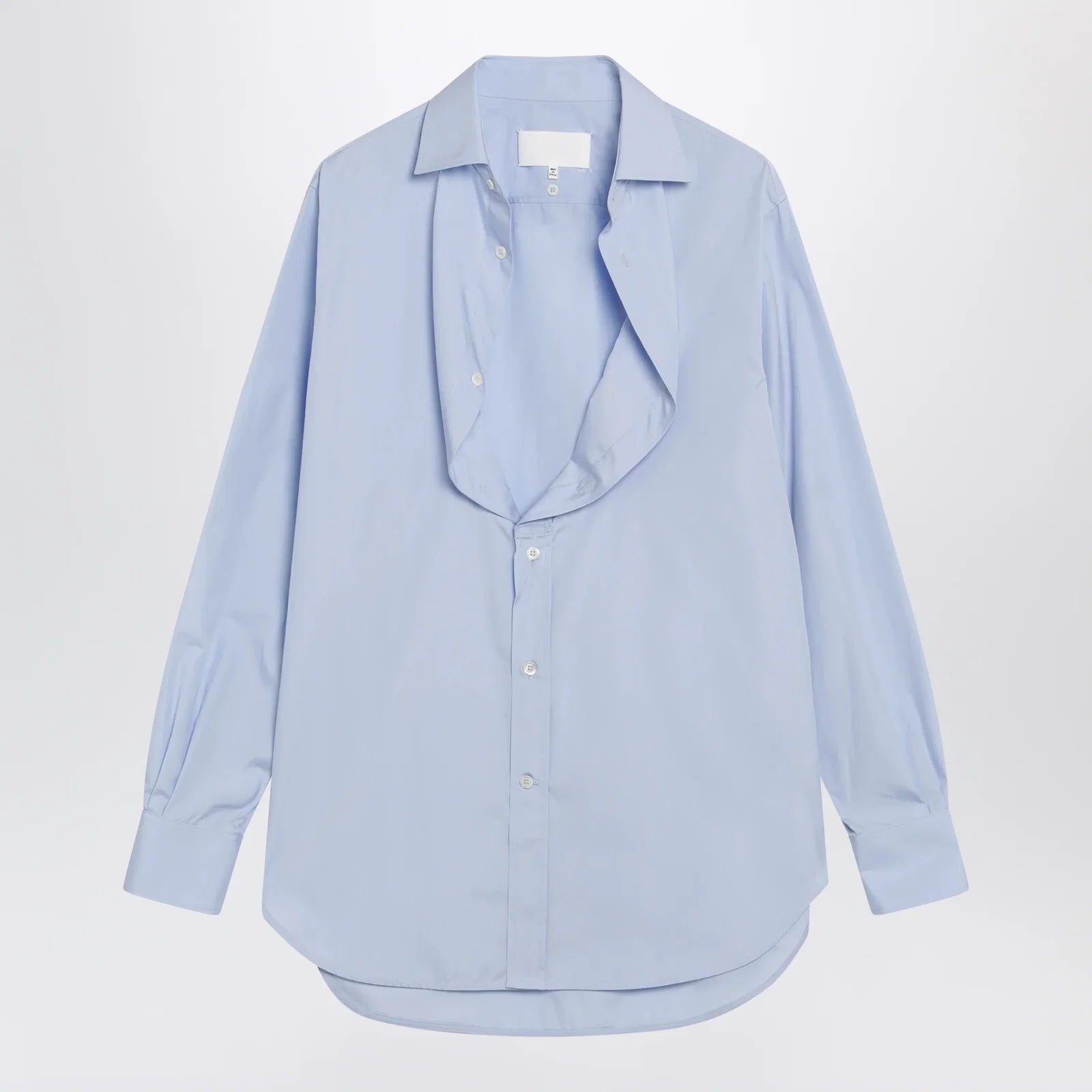 Maison Margiela Light blue blouse with folded collar