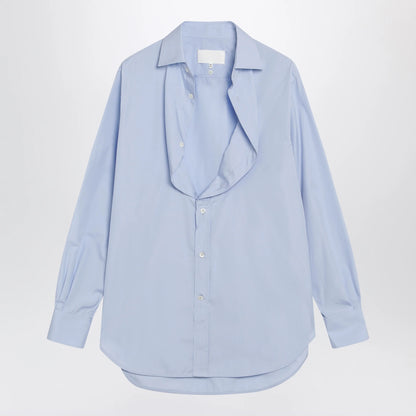 Maison Margiela Light blue blouse with folded collar