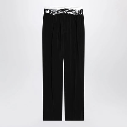 Maison Margiela Black pants with tape-detail waistband