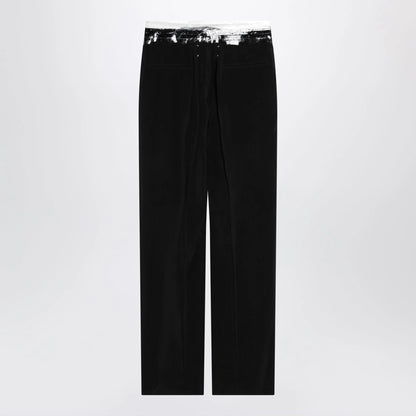 Maison Margiela Black pants with tape-detail waistband