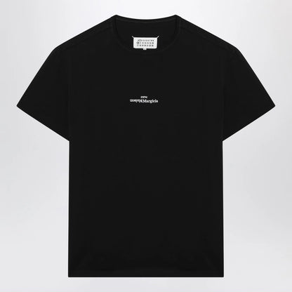 Maison Margiela Black T-shirt with distorted logo