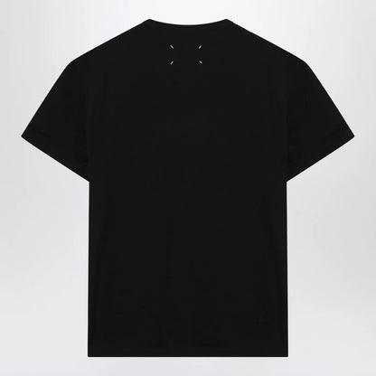 Maison Margiela Black T-shirt with distorted logo