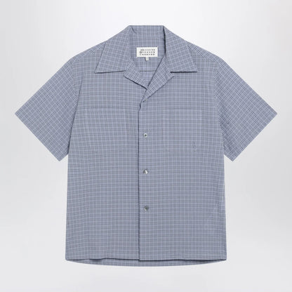 Maison Margiela Light blue check bowling shirt