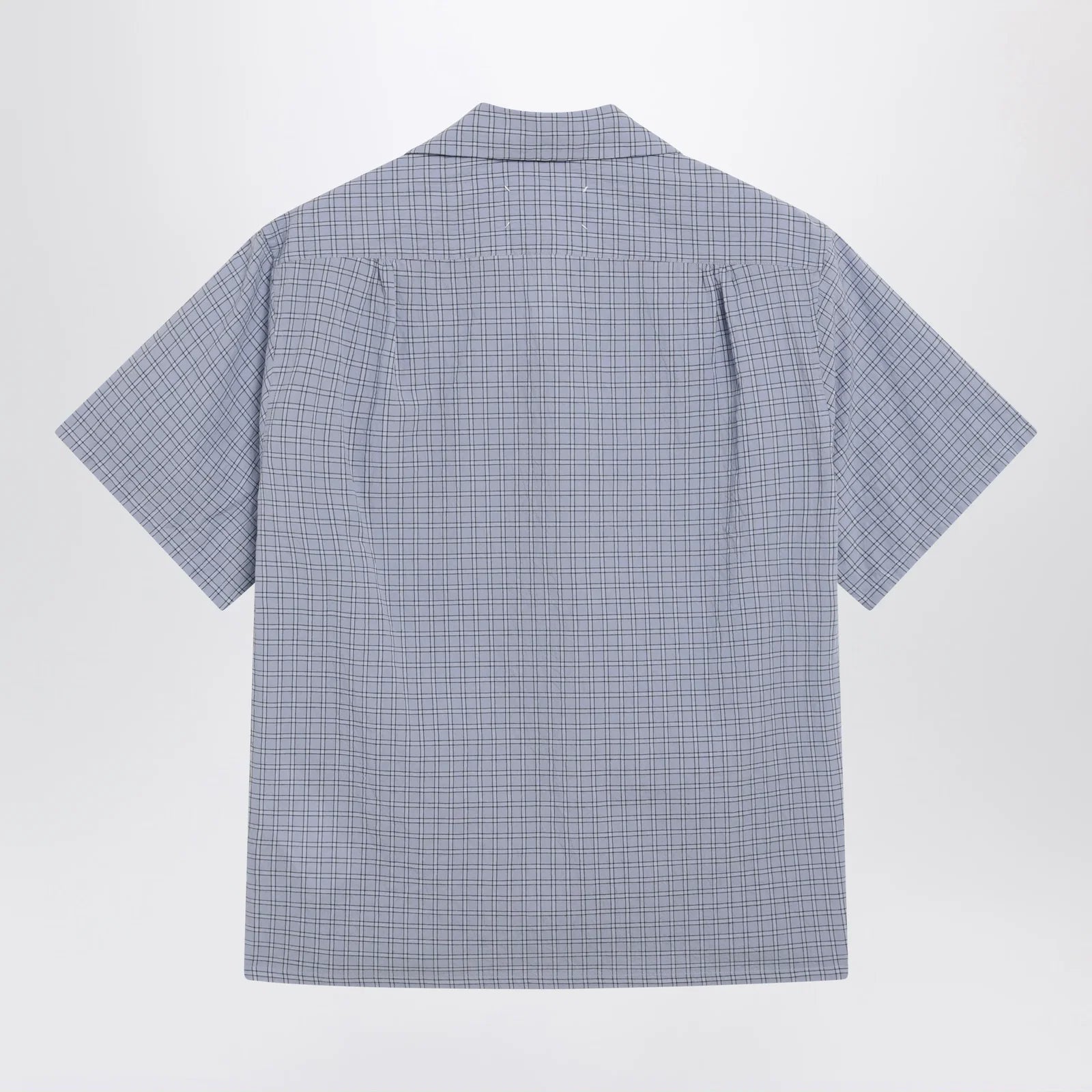 Maison Margiela Light blue check bowling shirt