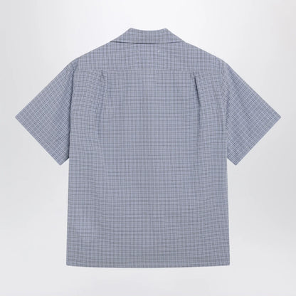 Maison Margiela Light blue check bowling shirt