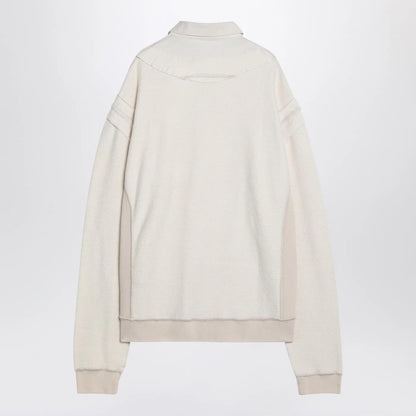 Maison Margiela Distressed-effect ecru sweatshirt