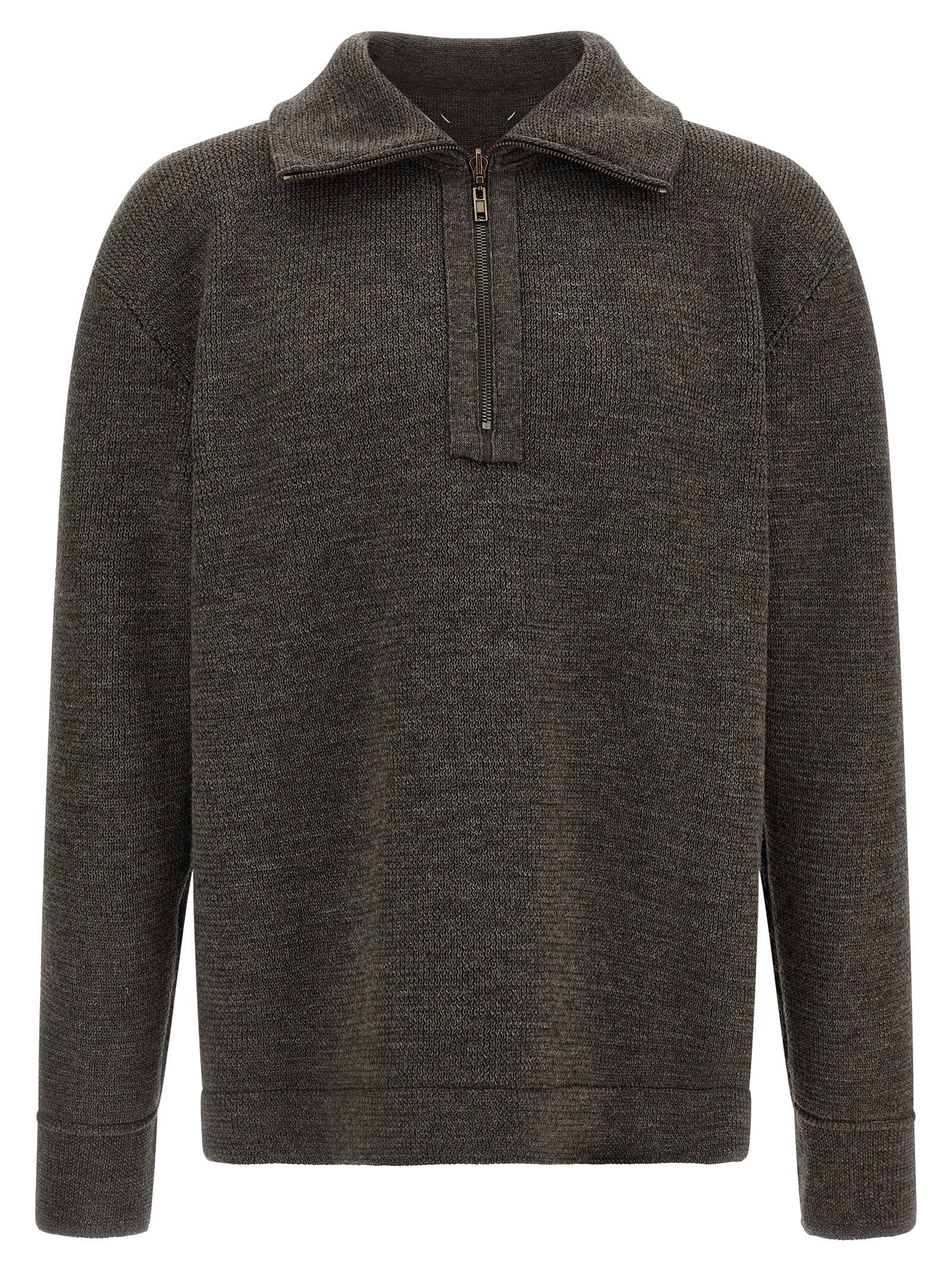 Maison Margiela Elbow Patch Quarter-zip  Reversible Sweater