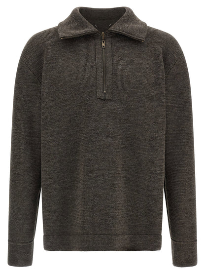 Maison Margiela Elbow Patch Quarter-zip  Reversible Sweater